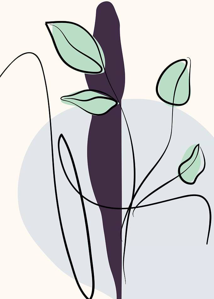 Abstract hand drawn leaf