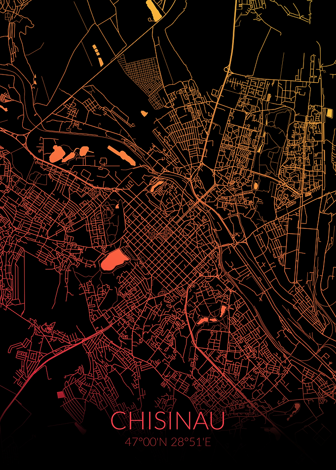 Chisinau Map Black Orange