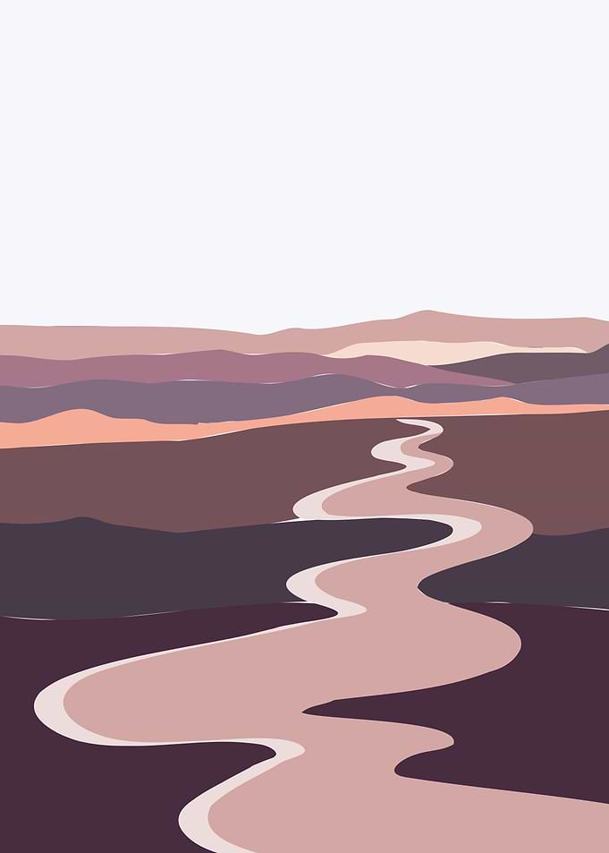 Brown shade river hills