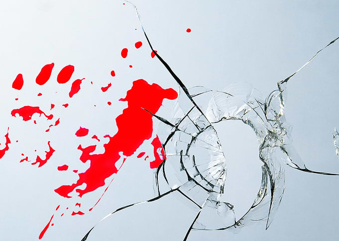 Bullthole and blood
