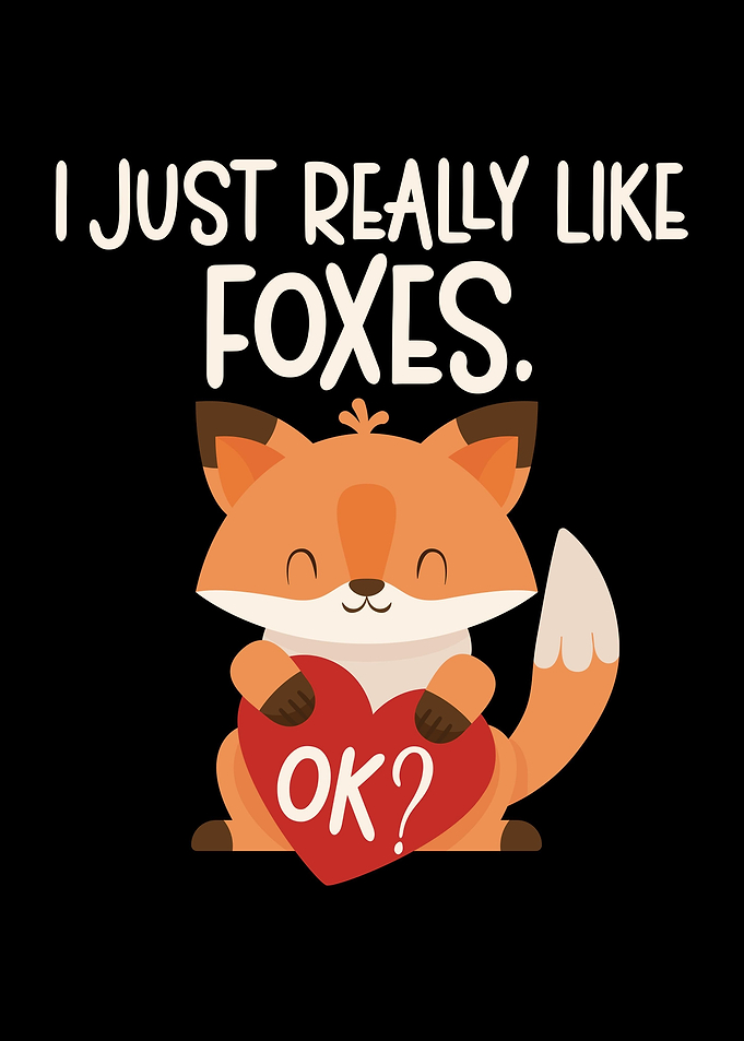 Love Foxes Heart Cute Fox