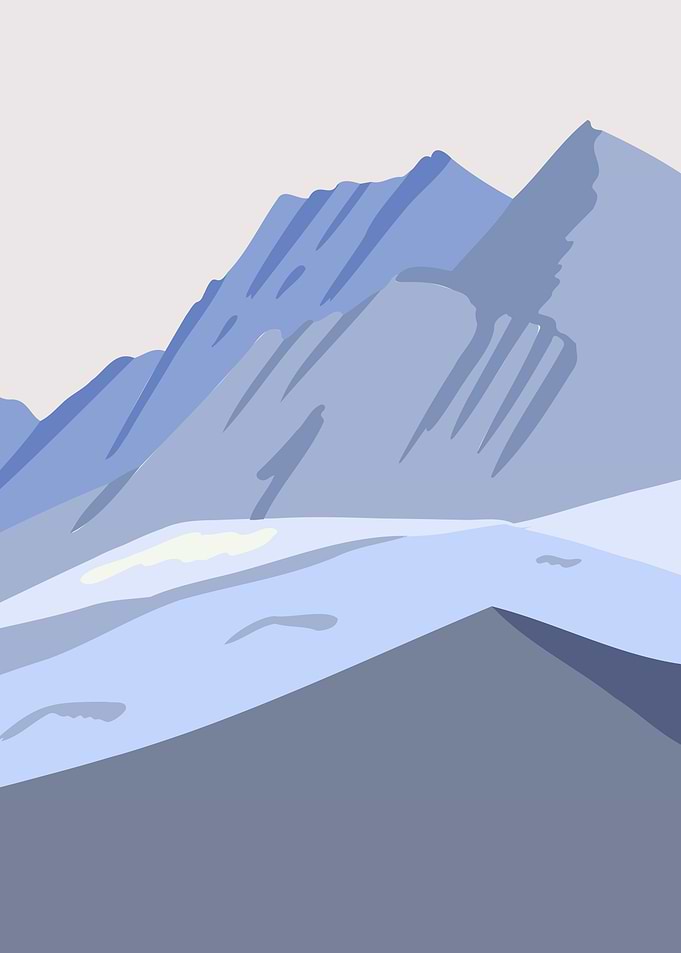 Snow Blue Mountain Hills
