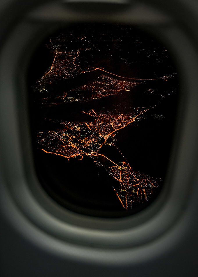 City lights from the air