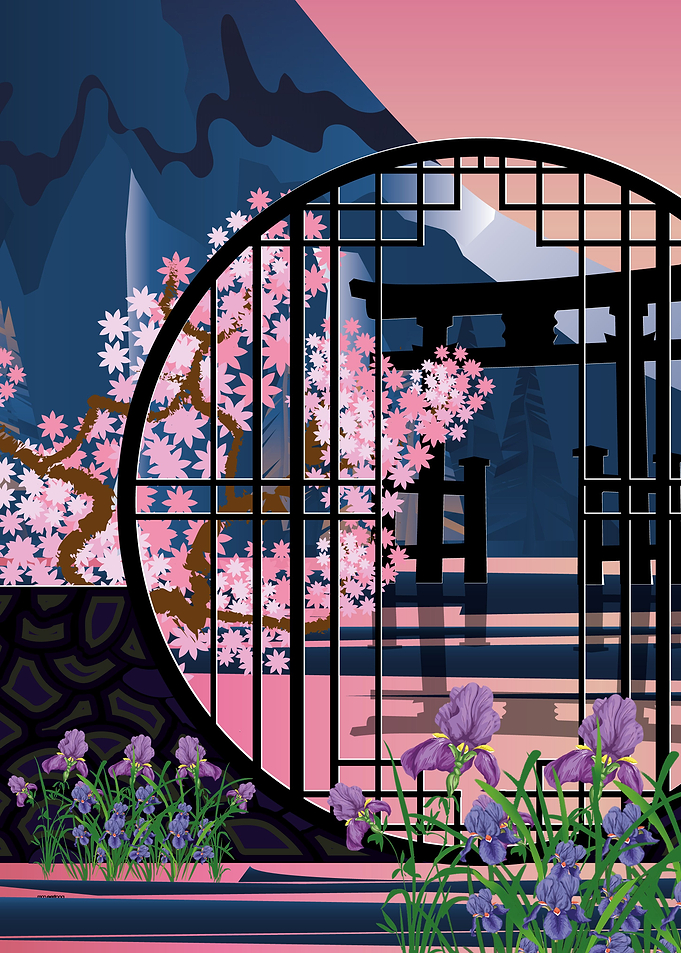 Sakura in spring garden