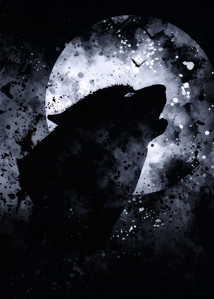 Night Wolf Watercolor