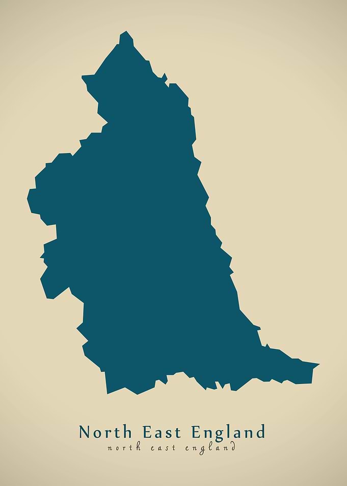 North East England map