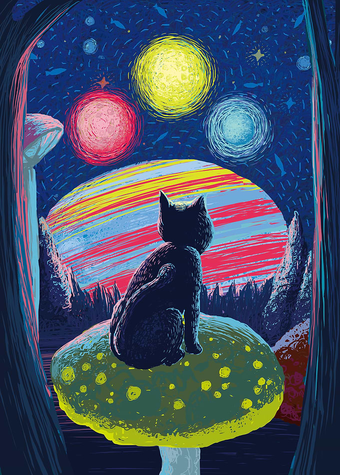 Cat at Mushroom Nature