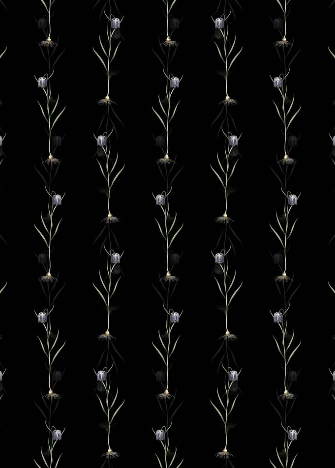 Black Chess Flower Pattern
