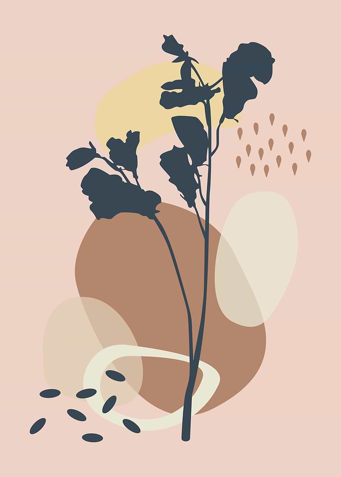 Mid century abstract leaf