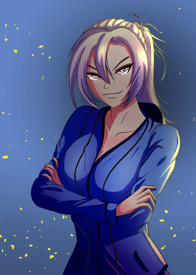 Anime girl with white hair