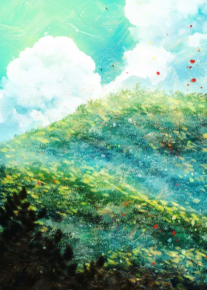 The green meadow hills