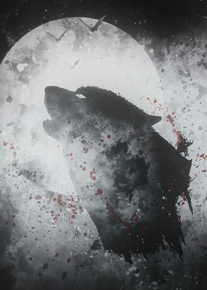 Wolf Watercolor Vintage