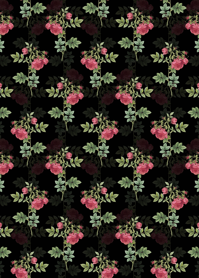 Black Turnip Roses Pattern