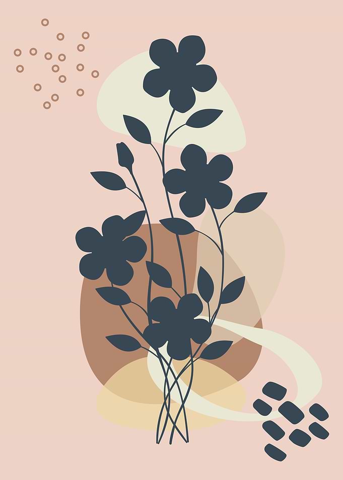 Flowers silhouette shapes
