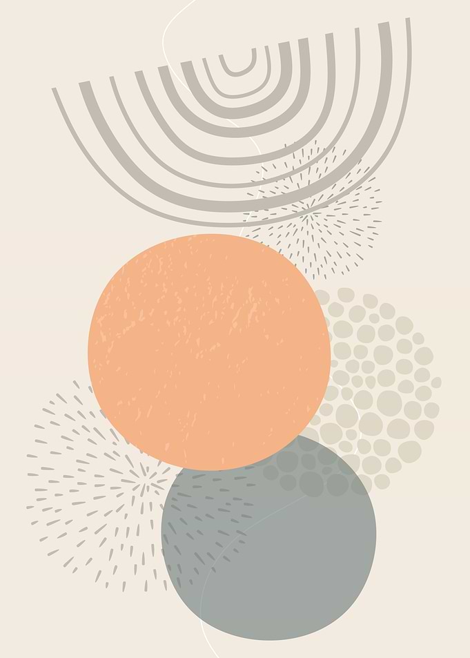 Boho rainbow abstract art