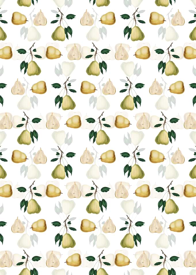 White Floral Pear Pattern