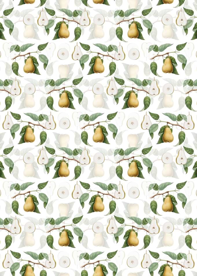 White Floral Pear Pattern