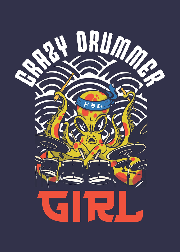 Crazy Drummer Girl Octopus