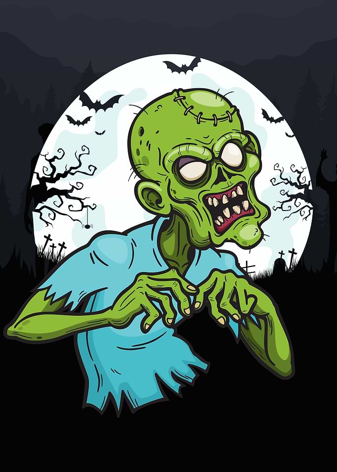 Creepy Scary Zombie Moon