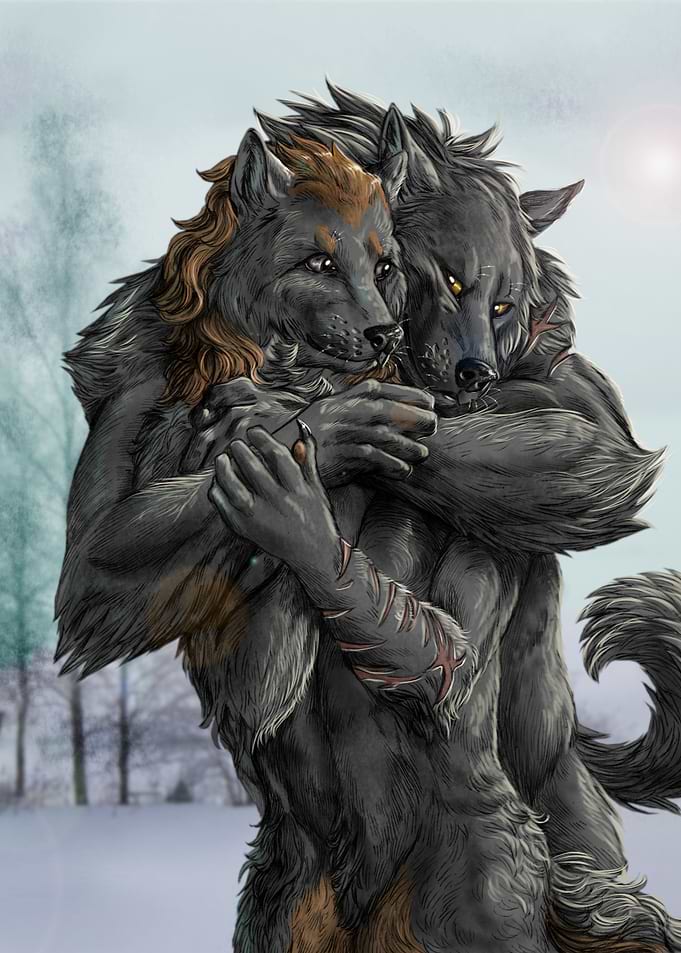 Embrace in the snow