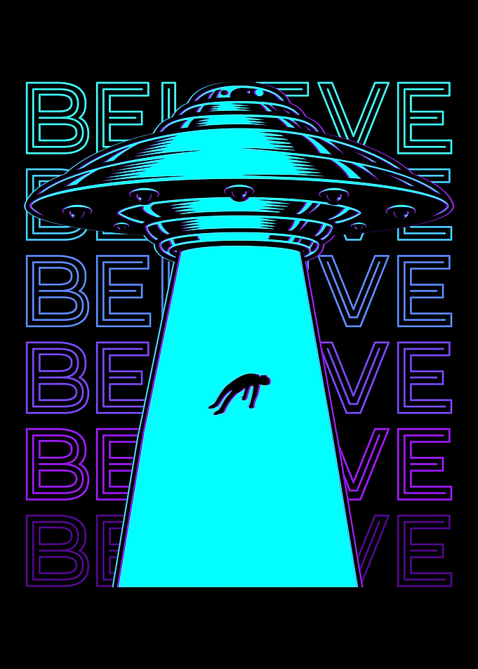 Ufo Alien Abduction Retro