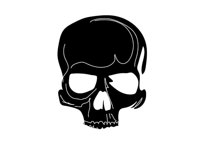 Hand draw skull black and