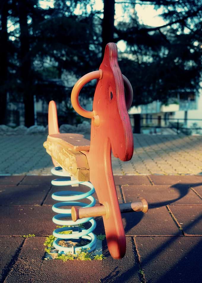 Spring horse public park a