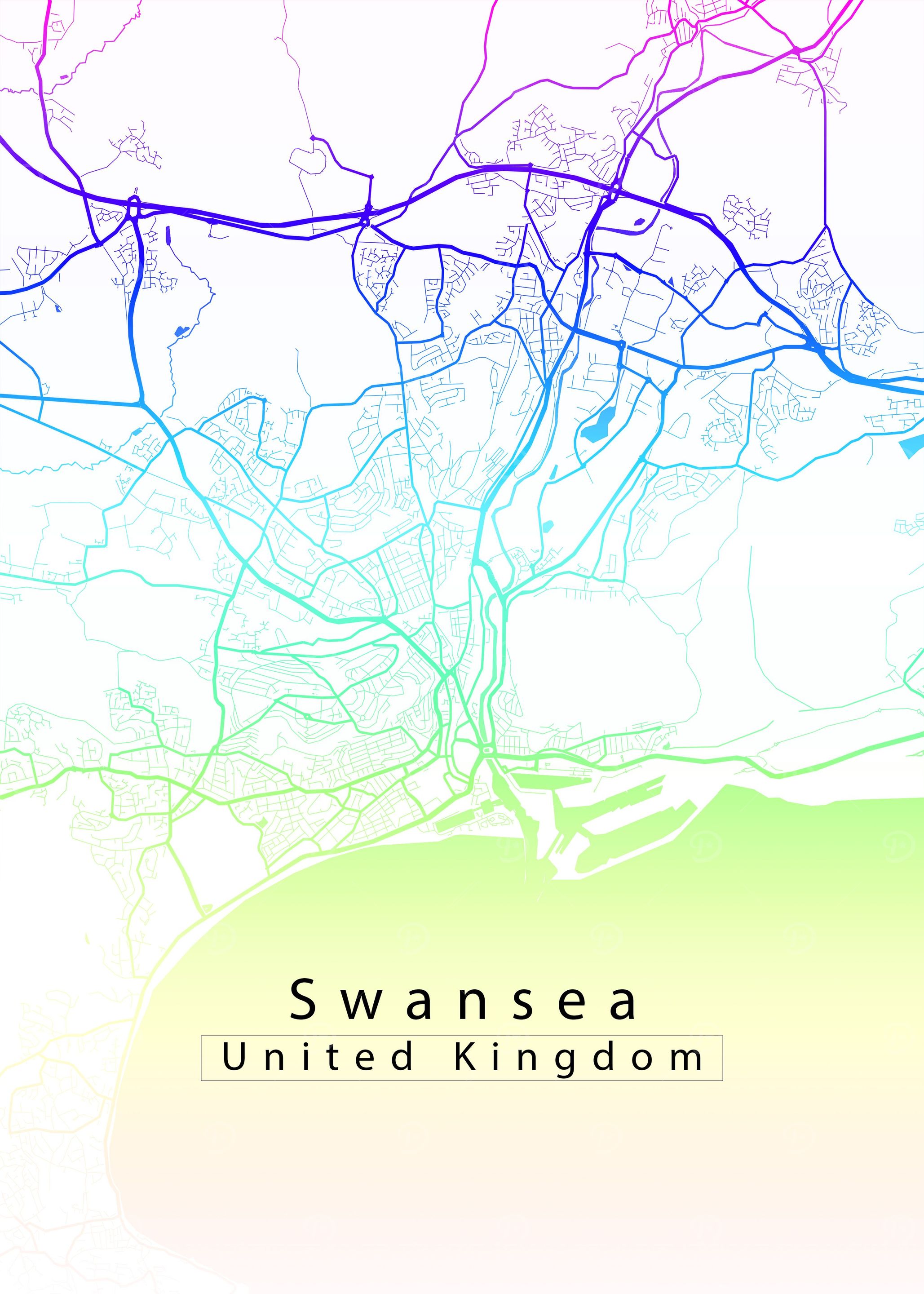 Swansea City Map