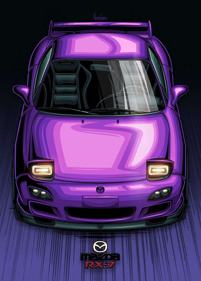 Mazda RX7 JDM Purple