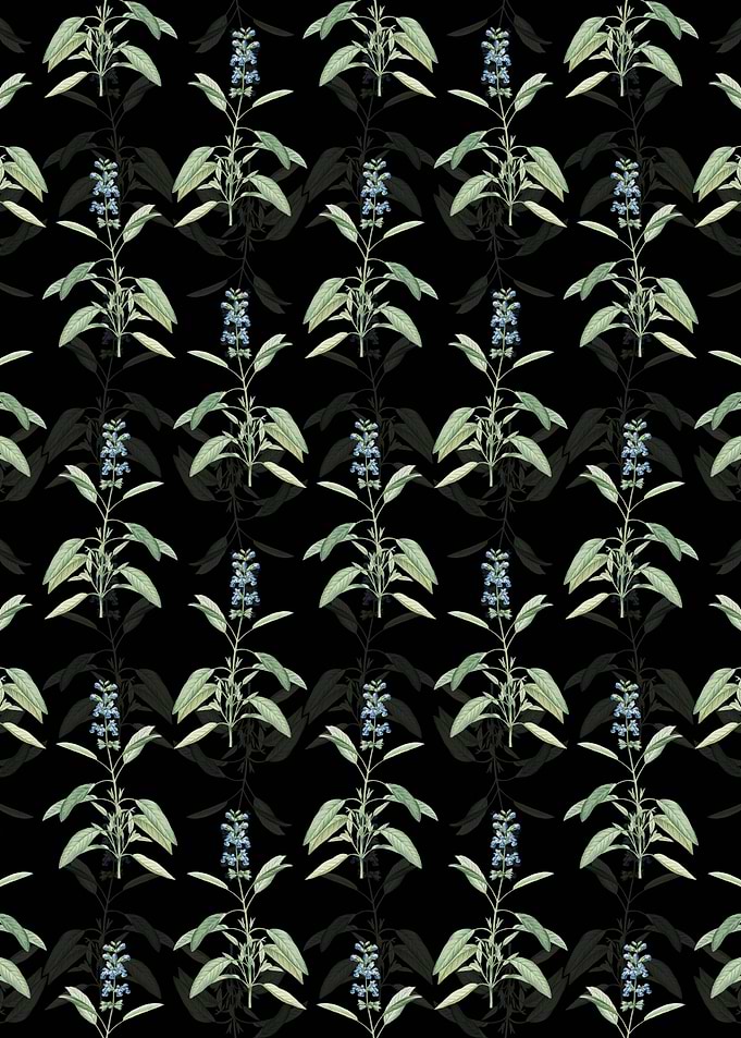 Floral Sage Plant Pattern