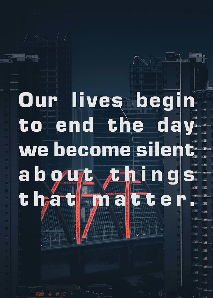 Our lives begin to end