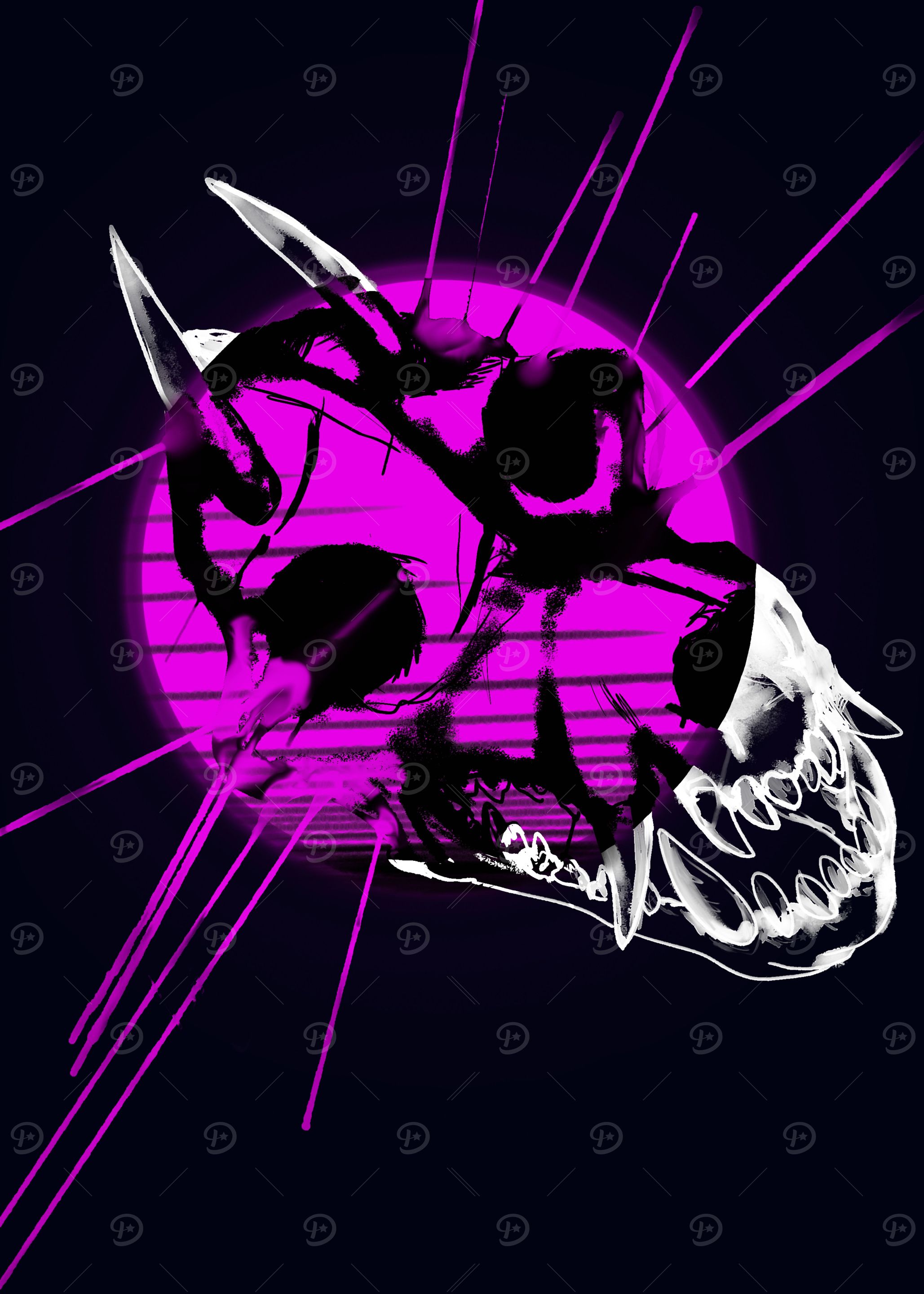 Neon wolf burst