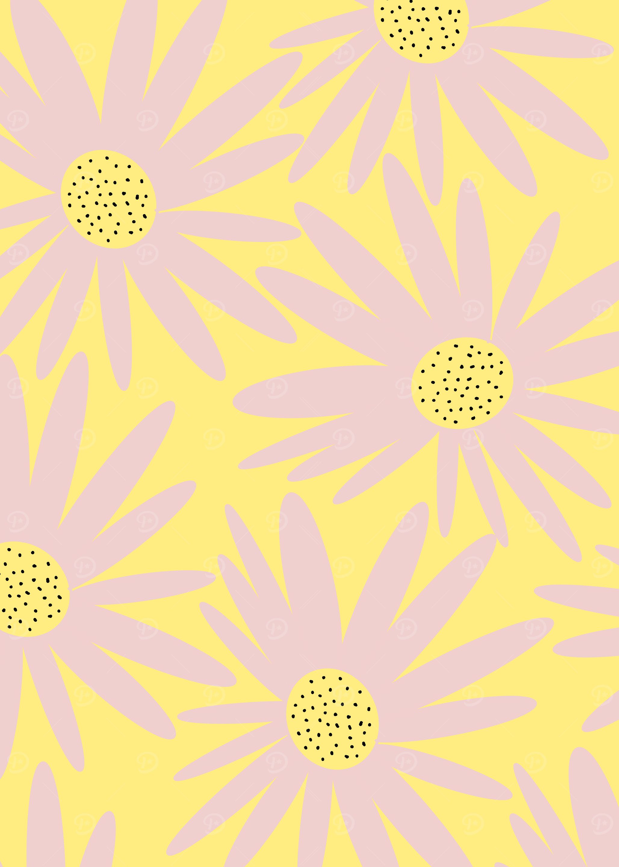 60s 70s Retro Sunflower 1