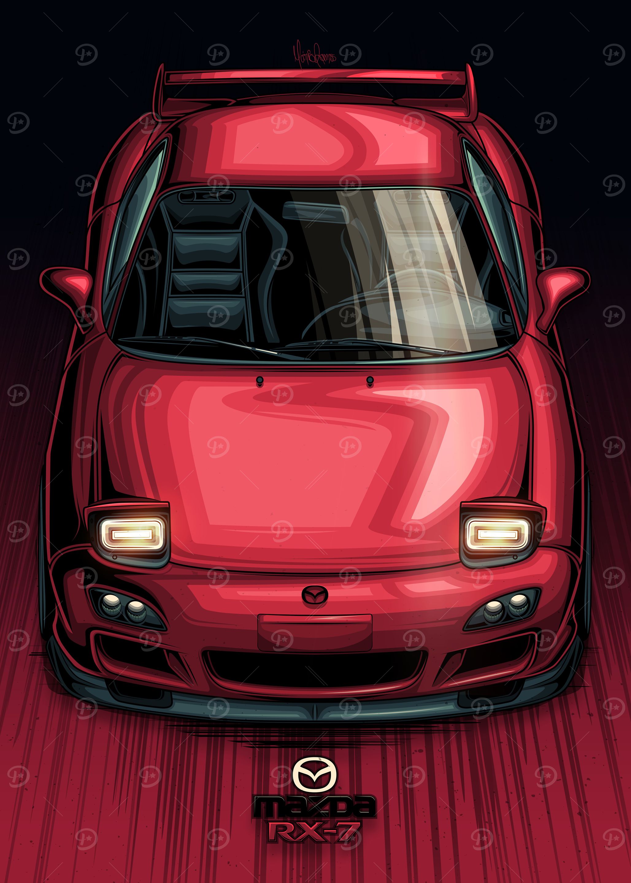 Mazda RX7 JDM Red