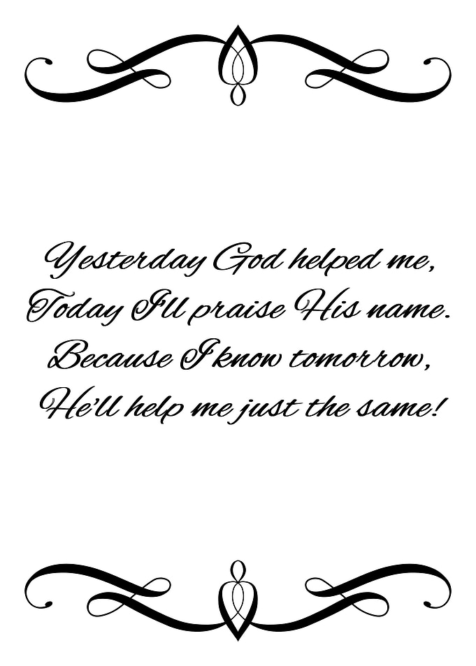 Praise God for His Help