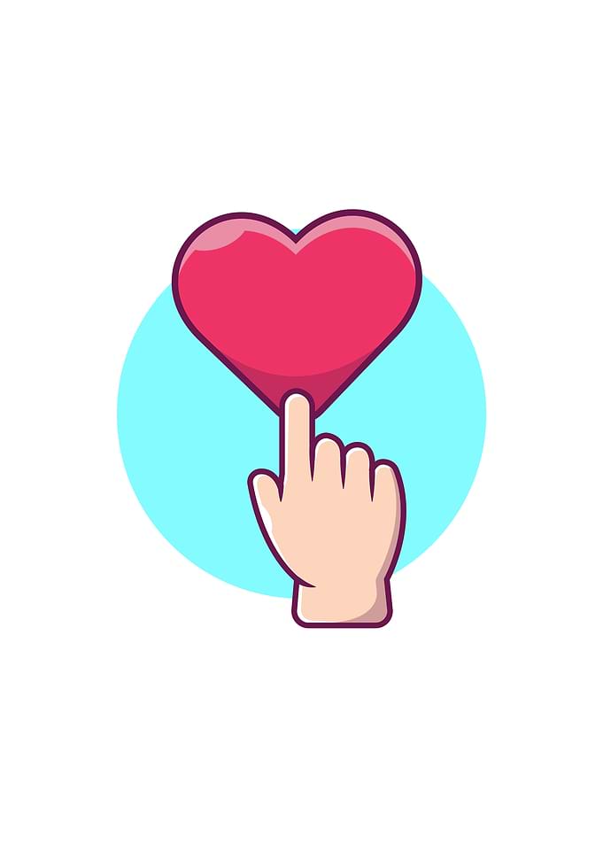Hand Touching Love Heart