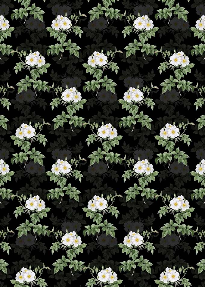 White Rosebush Pattern