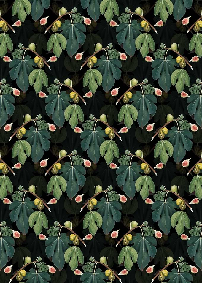 Vintage Floral Fig Pattern