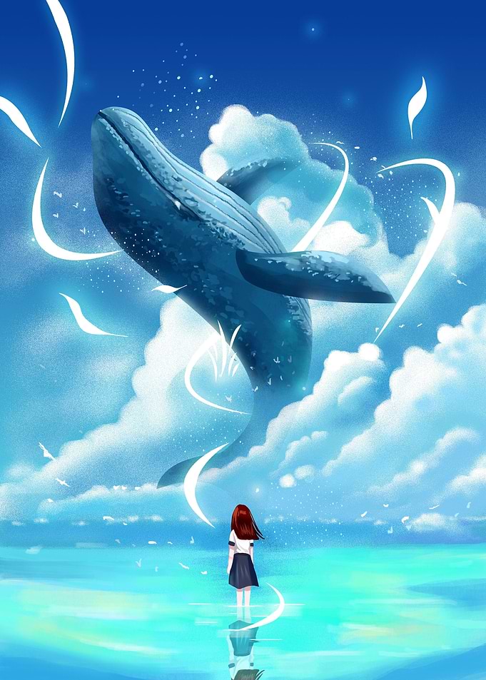 Little Girl Whale Fish