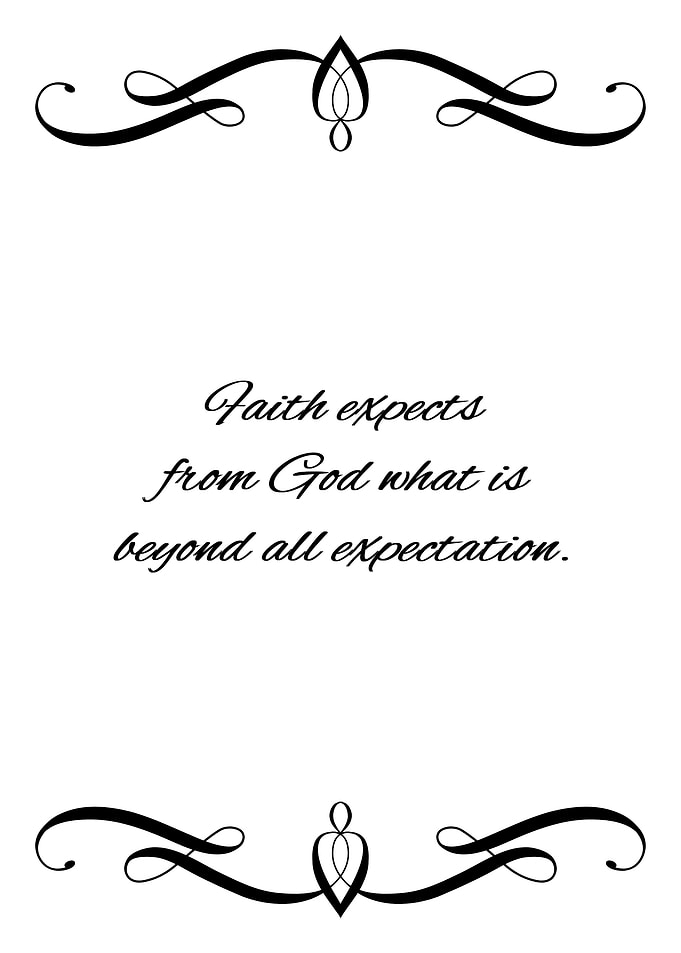 Faith Expects Beyond