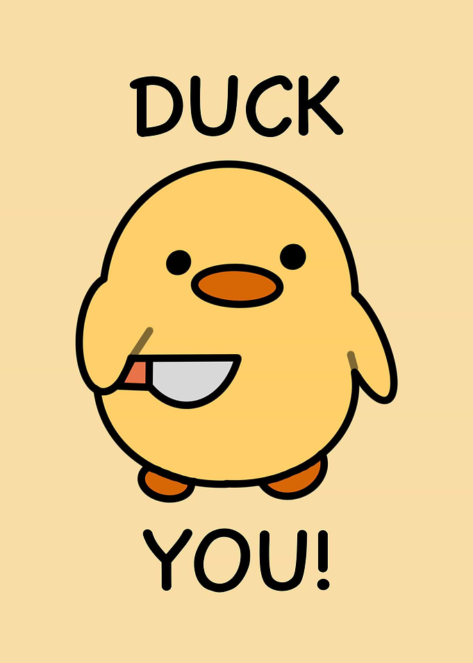 Duck with Knife