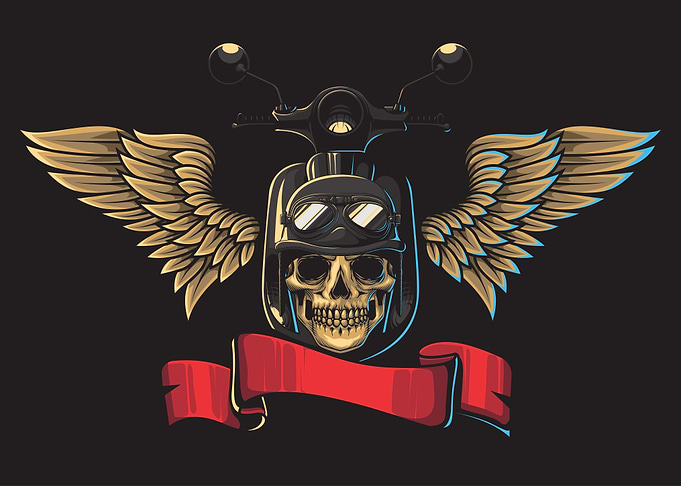 Skull Wings Scooter