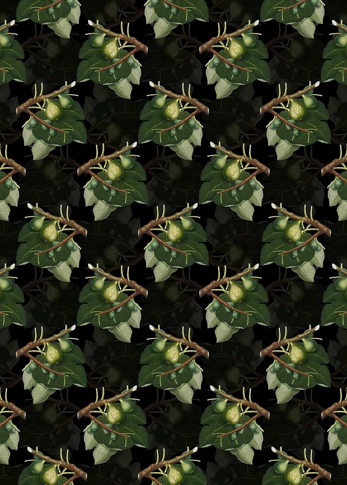 Vintage Floral Fig Pattern