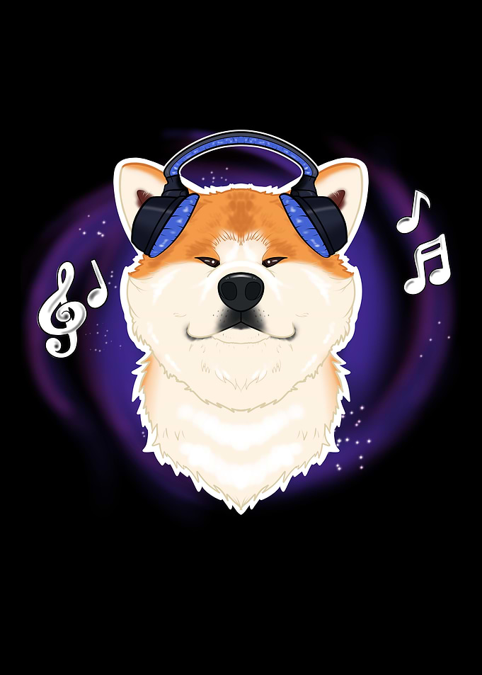 Music Lover I Akita Inu