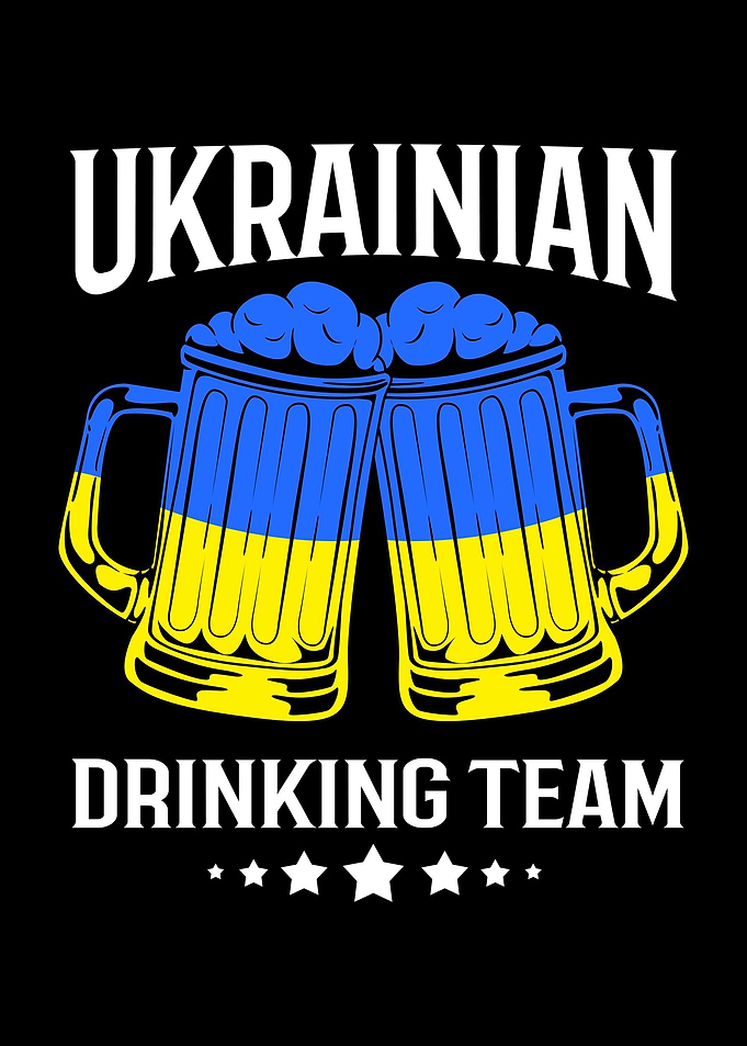 Ukraine Drinking Beer Team
