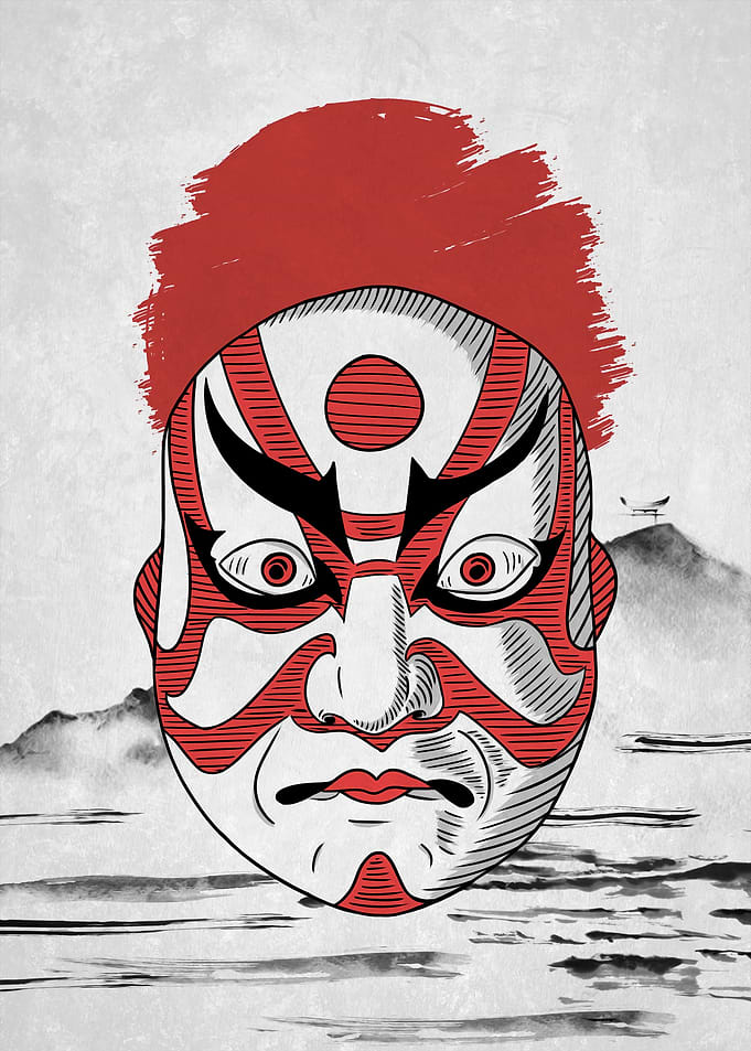 Scary Mask Japanese Art