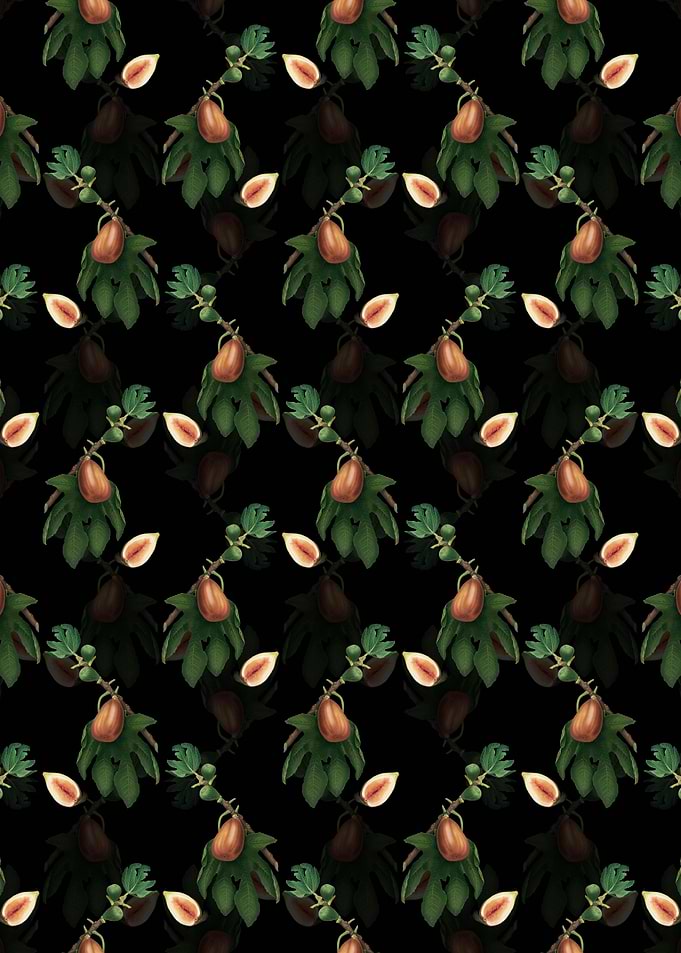 Vintage Floral Fig Pattern