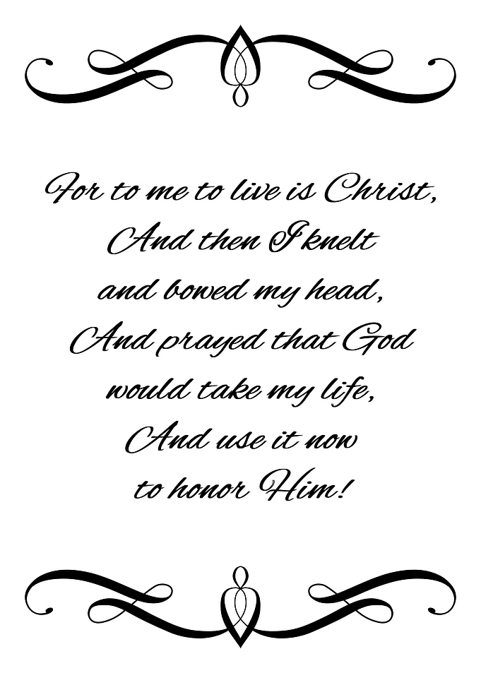 To Live Is Christ