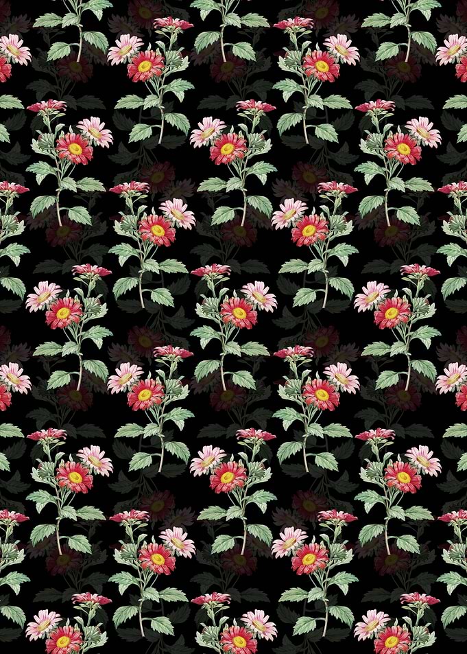 Floral Red Aster Pattern