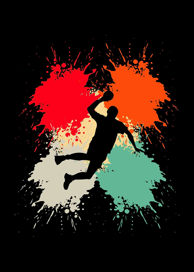 Handball Player Colorful